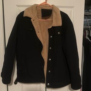 Big Shirt Jacket , Sherpa Inside Size Large.
